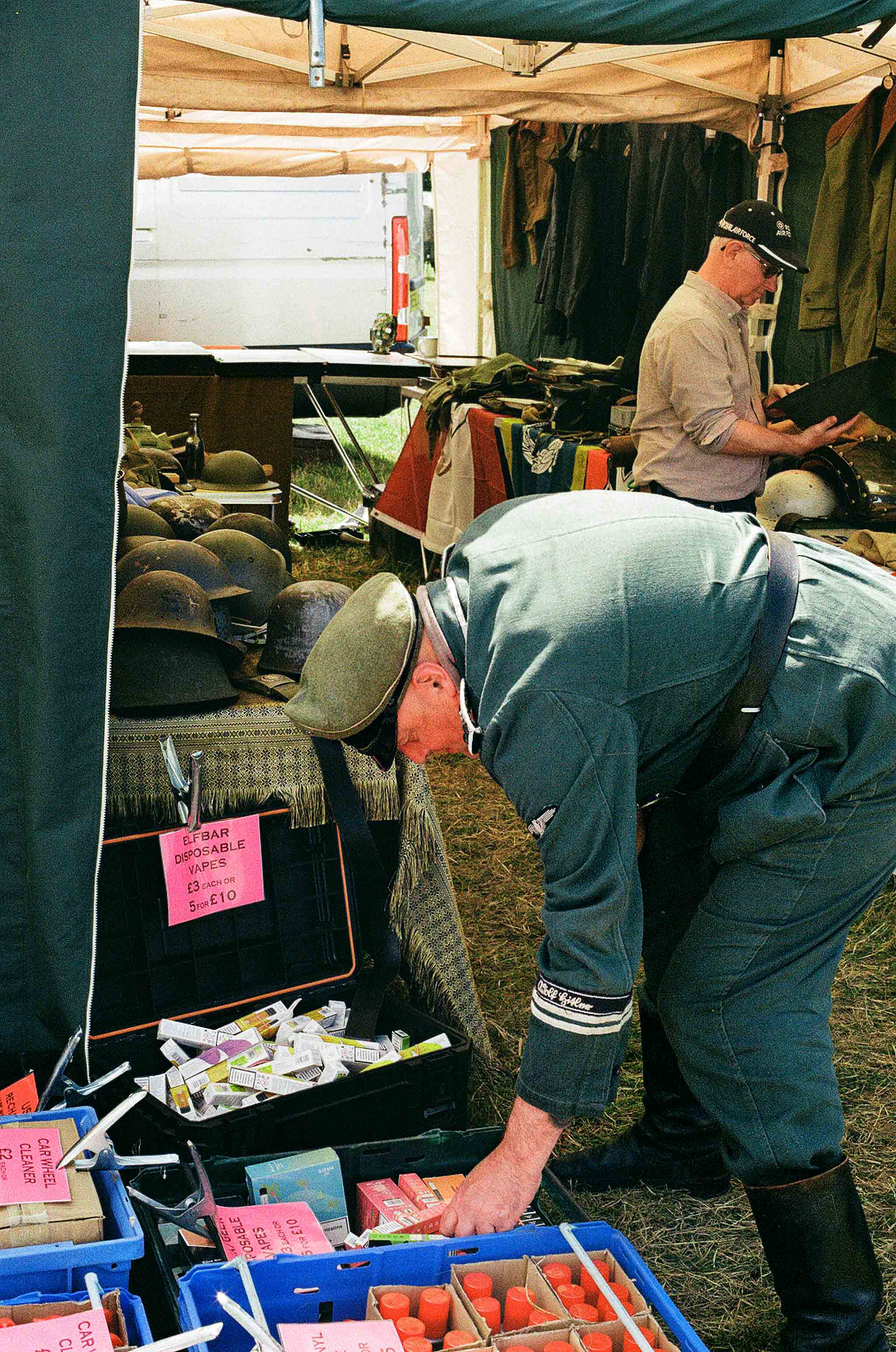 Nazi officer reaches for an Elfbar disposable vape