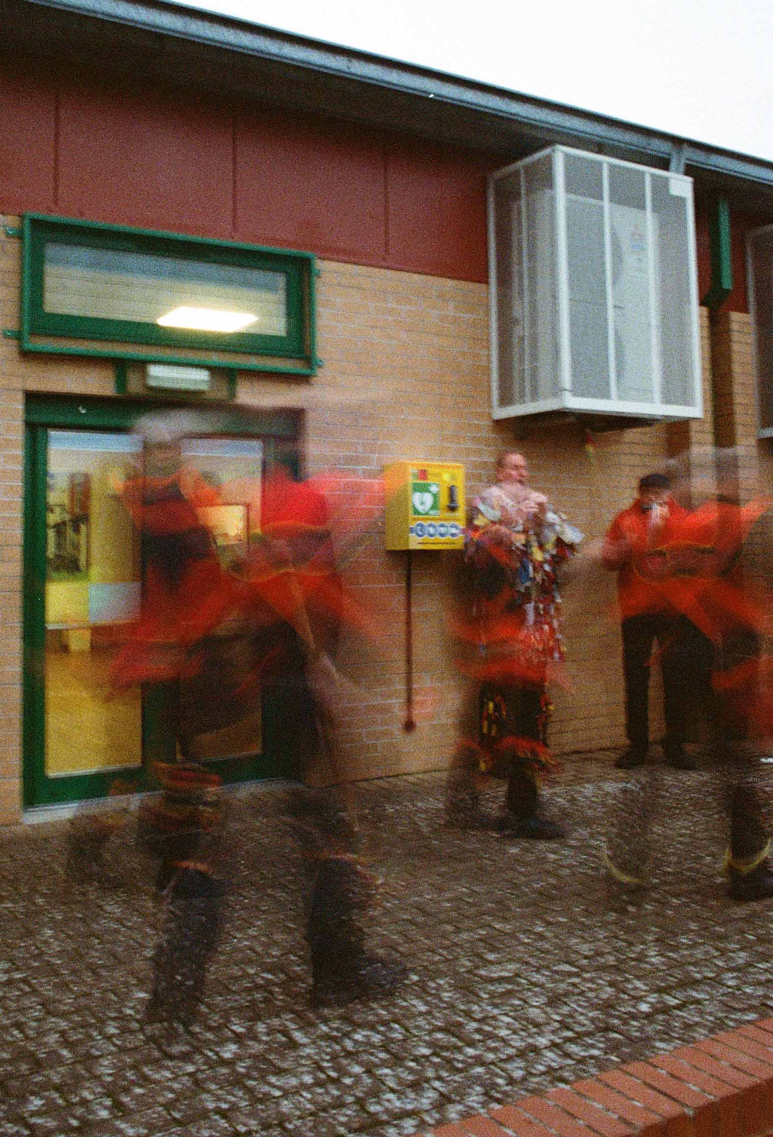 Blurred Morris dancers