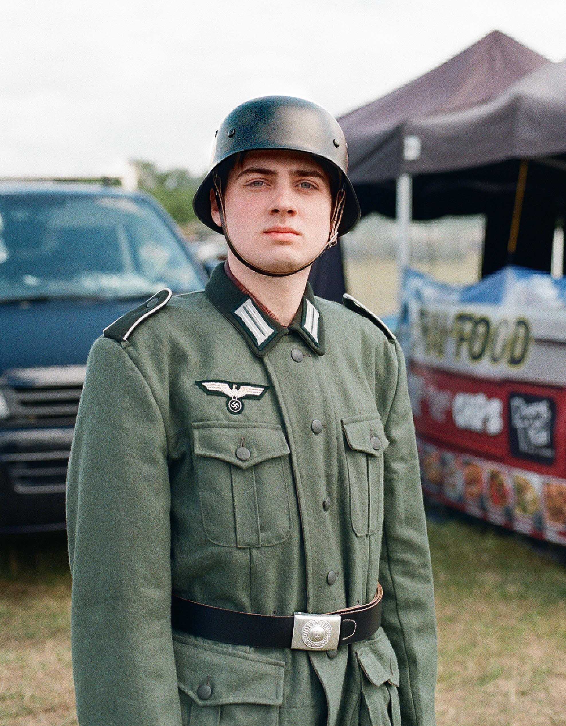 Young teen boy in Nazi uniform