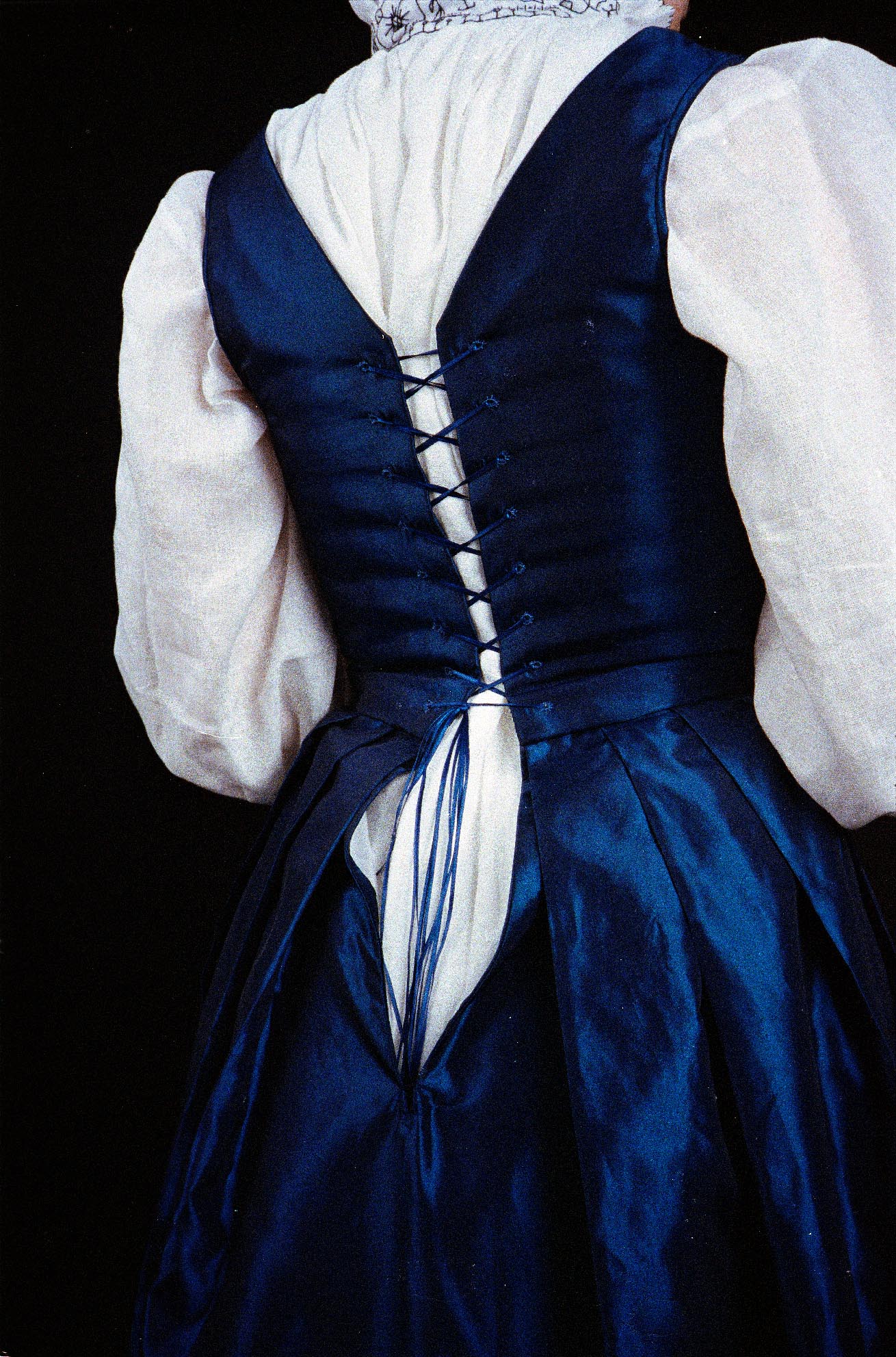 a hand made blue dress